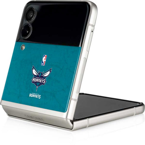 NBA Charlotte Hornets Distressed Galaxy Z Flip3 5G Skin